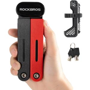 ROCKBROS Folding Bike Lock 120cm/47.24inch with 2 Keys Bike Locks E Bicycle Non Theft Heavy Duty Electric Scooter Lock for Ebike Motorcycle E Bicycle