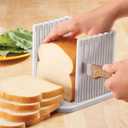ORIONE Adjustable Toast Slicer/Cutting Guide for Homemade Bread, Plastic Bread Slicer Loaf for Slicing Bread Foldable Kitchen Baking Tools (White)