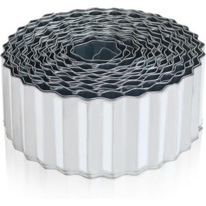 Metal Corrugated Garden Edging, 4" x 50Ft Garden Edging Border for Garden and Flower Bed, Landscape Edging for Grass Barrier, Sidewalk, Lawn and Yard, Silvery