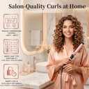 MegaWise Pro 1 1/4 inch Ceramic Barrel Hair Curling Iron, 60s PTC Fast Heating Tech, Anti-Scald Insulated Grip &Tip, Auto Shut Off and 360 Swivel Cord, 2 Clips and Heat-Resistant Glove Included