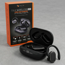 Helix True Wireless Air Open-Ear Earbuds wit LCD Display Charging Case, Black