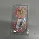 Christmas 2 Pack Car Coasters for Cup Holders Christmas Santa Claus White Pink Strips Absorbent Ceramic Stone for Auto Drinks Coasters Removal Car Cup Holder Coaster with A Finger Notch (Set of 2)