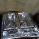 Headlight Assembly Set For 2007 2008 2009 2010 2011 2012 2013 GMC Sierra 1500 Hybrid Pickup/2007-2014 Sierra 2500/3500HD Truck Replacement Headlamps Chrome Housing Clear lens Left&Right side(LH&RH)