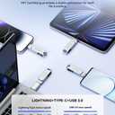 LESOGE MFi Certified Flash Drive 256GB for iPhone USB Memory Stick, USB Stick High Speed Thumb Drives Photo Stick External Storage for iPhone/iPad/Android/PC, LES242