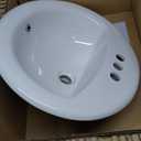 Design House 573428 Oval Drop-In Sink 20x17 Single Basin in White