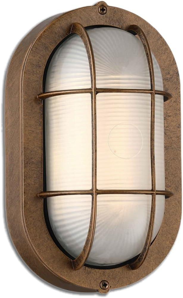 WISBEAM LED Bulkhead Light Bronze, Outdoor LED Wall Light for House, Dimmable, 6W Replace 60W, 450 Lumen 3000K Daylight White 80CRI, Waterproof, ETL Rated (1 Pack)