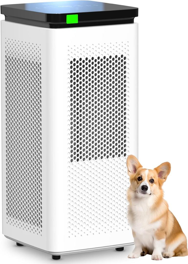 Air Purifiers for Home Large Rooms up to 3500 Ft, H13 True HEPA 0.1 Micron 99.97% Filtration with Carbon Filter, 235 CFM CADR, for Pollen, Pet Odor, Smoke, VOCs, 30dB Sleep Mode, PM2.5 Display