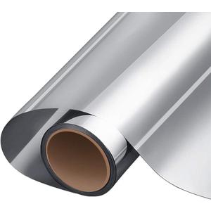 WPCTEV One Way Window Film Tint Daytime Pirivacy Mirror Glass Self-Adhesive Sun Blocking Heat Control Anti Uv DIY for Home Office Silver 11.8 Inch x 6.5 Feet