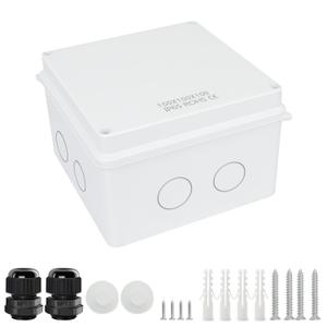 LeMotech Junction Box, Electrical Box IP65 Water Resistant Dustproof ABS Plastic Project Enclosure for Electronics White 5.9X 5.9X 3.9 inch