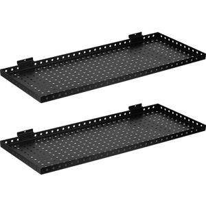 Heavy Duty Slatwall Shelf 30x12Inch, Steel Slatwall Accessories Storage Rack for Garage, Retail, Workshop (2, 30x12Inch)