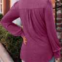 BETTE BOUTIK Long Sleeve Shirts for Women Fall Tops Dressy Blouses Crewneck Tunic Tops for Leggings S-3XL (Red, S)