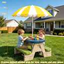 Water Table Umbrella, UV Protection Beach & Picnic Table Umbrella, Heavy Duty Portable Outdoor Shade for Sand Play, Camping, Garden & Backyard.