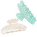 2 Pack Hair Claw Clips for Women Acrylic Claw Clips for Thick Hair Non-slip Clip for Hair Large Claws Hair Accessories for Women Girls (White & Blue)