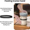 Wissy&Konny Sourdough Starter Jar,2PACK 35OZ Wide Mouth with Ounce Scale line,Date Marked Feeding Band, Thermometer, Sourdough Jar Scraper, Cloth Cover & Stainless Steel Lid Sourdough Starter Kit