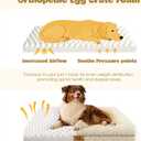 Orthopedic Dog Bed for Large Dog Noodle Cover Egg-Foam Dog Cat Bed Large Pet Sofa with Removable Cover Washable Waterproof Pet Couch Beds (White, 36.0" L x 27.0" W x 6.7" Th)