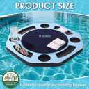 Silipull Floating Game Table for Pool 17.8''x17.8'' Drink Holder EVA Foam Floating Tray with Cup Holders Card Slots for Drinks Snacks Cards Games for Pool Beach Hot Tub Lake