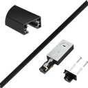 H Track Lighting Rails Kit 120V 3.3FT 3-Wire H Type Single Circuit with End Caps and Live End Feed Connector, Mounting Hardware (Black)