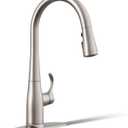 KOHLER K-597-VS Simplice Pull Down Kitchen Faucet, 3-Spray Faucet, Kitchen Sink Faucet with Pull Down Sprayer, Vibrant Stainless