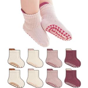 BISOUSOX Baby Girl Socks 0-6 6-12 Months, Toddler Christmas Non Slip Grippy Socks with Grips Newborn Infant 1-3T 4T 5T