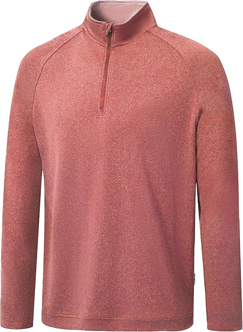 Men's Quarter Zip Mock Neck Golf Pullover Moisture Wicking Top, XL