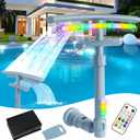 2 x Pool Fountain for Above and Inground Pools,Upgraded Dual Spray Pool Aerator with 9-Color LED Lights and 4 Modes, 360 Adjustable Pool Sprinkler Fountain Pool Cooler Pool Accessories Pool Decor