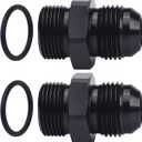 EVIL ENERGY 10AN Male Flare to M22 x 1.5mm Male Metric Fitting Adapter Aluminium Alloy 2PCS