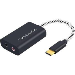 CableCreation Type C External Sound Card with 3.5 mm Audio Jack, USB-C Microphone Headphone Adapter Compatible with MacBook Pro, iMac, iPad Pro 2020, iPhone 16/15, Galaxy S24/ S23/ S22/ S21+