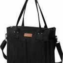 Large Canvas Tote with Zipper and Laptop Compartment, Crossbody Utility Bag for Women, Multi-Pocket Shoulder Bag for College, Work, and Travel, Spacious Everyday Carryall for Laptop and Essentials