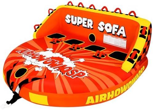 Airhowowaqsp Super Sofa Towable Tubes for Boating 1-4 Person,Tubes for Boats,Inflatable Pull Boats/Boat Tube/Water Tube,Front&Back Tow Points with Heavy-Duty Thick Nylon Cover for Water Sports