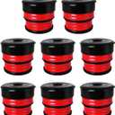 Silicone Body Mount Bushing Kit Compatible with 2008-2016 Ford F250 F350 Crew Cab 8 Pack Silicone Cab Body Mount Bushings Kit Durable Components Outperforms OEM & PU Mounts (Red)