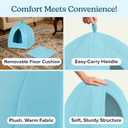 Cat House - Indoor Cat Bed with Removable Foam Cushion - Pet Tent for Kittens, Rabbits, Guinea Pigs, and Other Small Animals by PETMAKER, 13"D x 13"W x 14.5"H