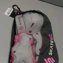 SKATEWIZ Knee and Elbow Pads Adult - Skating Protective Gear - PROTECT-1 - Size L Pink White - Wrist Guards Skating Pads, Skateboard, Roller Skate, Ice Skates For Women