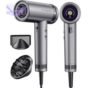 Hair Dryer with Magnetic Attachments, Professional Negative Ionic Blowdryer, 5X Fast Dry