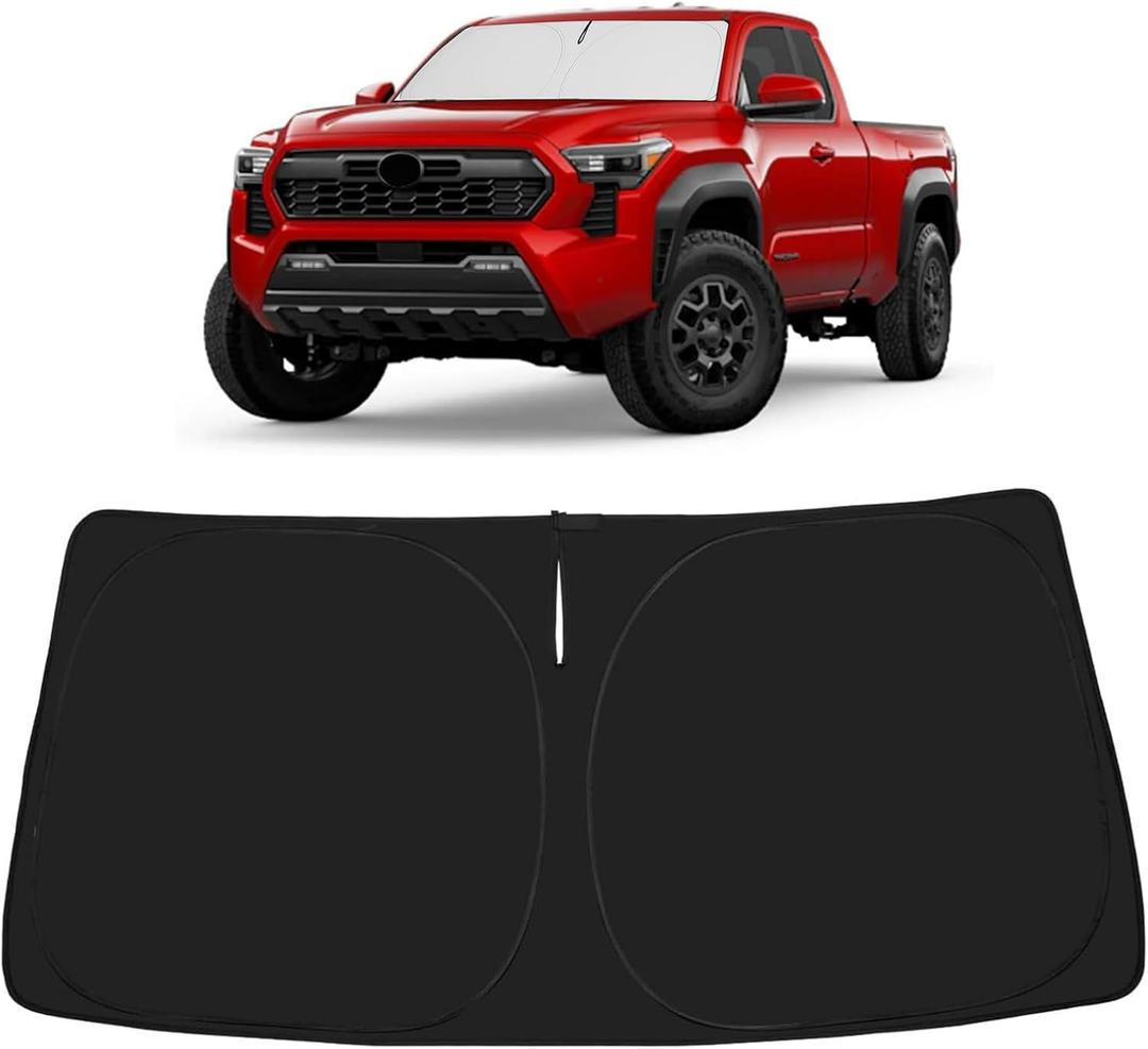 Proadsy 2025 Upgrade Windshield Sunshade Custom Fit 2024 2025 Toyota Tacoma 2Dr 4Dr Pickup Reflective Heat Sun UV Protector Foldable Front Window Shade Accessories