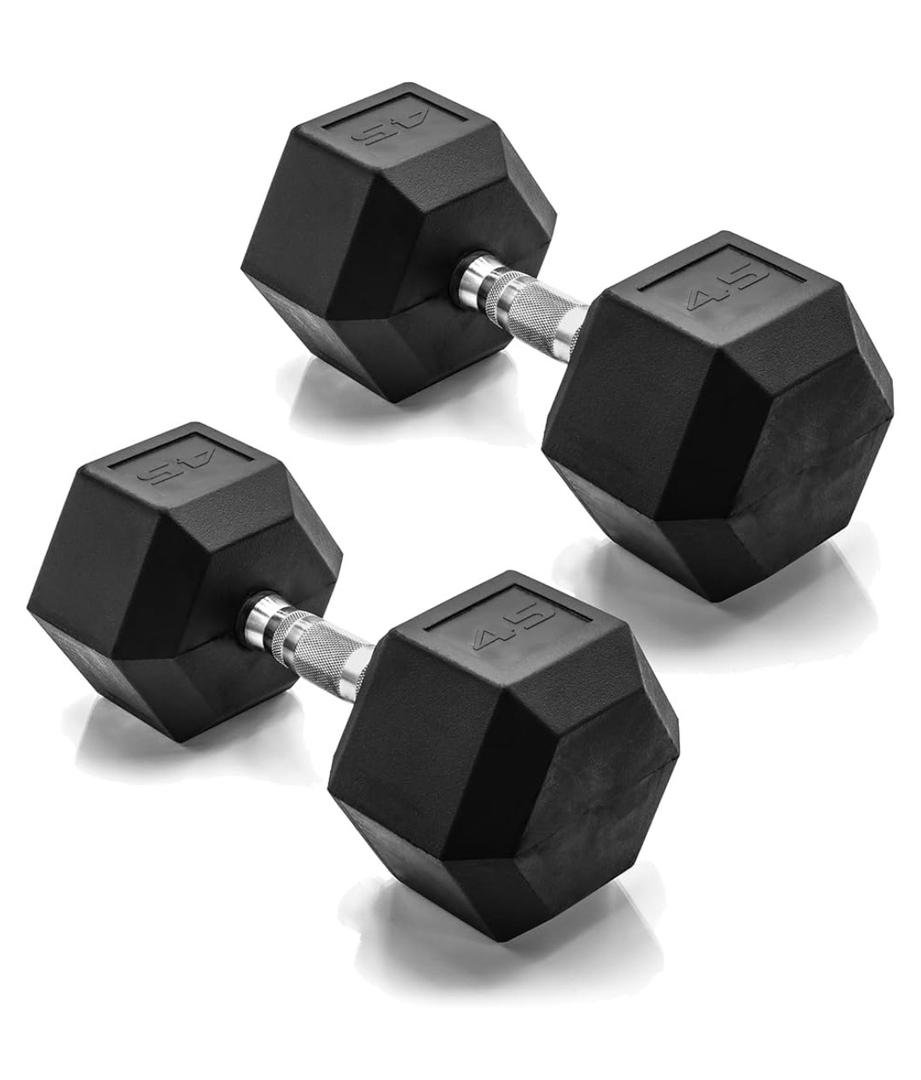 CAP Barbell Coated Hex Dumbbell, Single 45 Lbs.