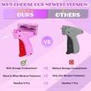 Stitch Gun for Clothes With Storage Box, Handheld Stitch Gun Quick Clothing Fixer Micro Sewing Tagging Gun Kit for Clothing One Stitch Sewing Gun Includes Needles Fasteners (Purple