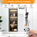 WICHEMI Shower Niche No Tile Needed for Bathroom Storage, Shower Niche LED Lights Waterproof Recessed Wall Niche 12" X 36" Three-Shelves 304 Stainless Steel Bathroom Niche for Shower Wall