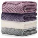Frienda 4 Pcs Baby Fuzzy Blanket Fluffy Baby Blanket for Boys Girls Soft Warm Infant Newborn Toddler Receiving Nursery Bed Supplies, 32 x 24 Inch(Purple Color)