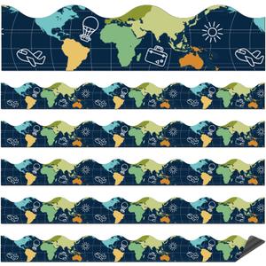 24 Pcs Travel The Map Magnetic Borders for Classroom World Map Whiteboard Magnetic Strips Globe Bulletin Board Borders School Classroom Chalkboard Trim Decoration for School Teacher Decoration