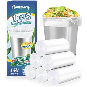 1 Gallon 140 pcs (0.81 Gal) Small Clear Trash Bags, Strong 0.8 Gallon 1 Gallon 1.2 Gallon Garbage Bags, Bathroom Trash Can Bin Liners,Mini Bags Waste Basket Liner,Fit 3,4.5 Liter, 0.81.2 Gal（1C140)