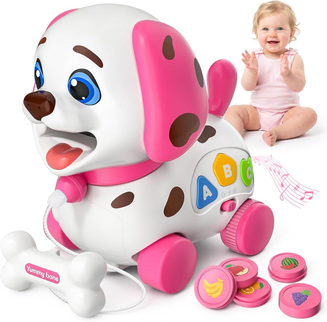 Vahome Puppy Toy for 1 Year Old Girl Gift, Musical Baby Toy 6-12-18 Month, First Birthday Gifts for 1 Year Old Girl Boy, Educational Infant Toys for 7 8 9 10-12 Month (Pink)