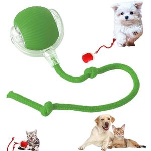 2024 New Electric Dog Ball Toy for Cat,360 Smart Automatic Interactive Rolling Dog Smart Pet Toy Ball,Gift for Kids (green)