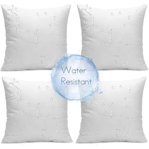 Ashler 20 x 20 Outdoor Pillows, Waterproof Inserts Set of 4 Water Resistant Throw Pillow Inserts, Hypoallergenic Pillows for Patio, Bench, Garden, Indoor Outdoor Summer Decorative (4 Count (Pack of 1))