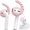AhaStyle 3 Pairs AirPods Ear Hooks Cover Silicone Accessories Compatible with Apple AirPods and EarPods Headphones(Pink)