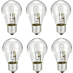 6-Pack 78796&043168787963 Halogen Light Bulbs, 43W A19 E26 Base 120V, 60W Equivalent, Replacement Bulbs for Table Lamps & Enclosed Fixtures