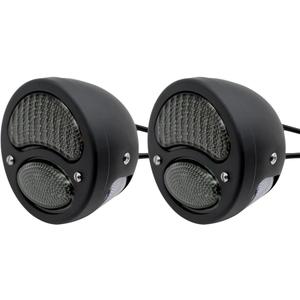 FATECIM 2Pcs Vintage Duolamp LED Tail Light 12V Rear Stop Indicator with Turn Signals and License Plate Lamp Smoke Lens Universal for Ford Model A Hot Street Rat Rod Classic Custom Cars Trucks (Black)
