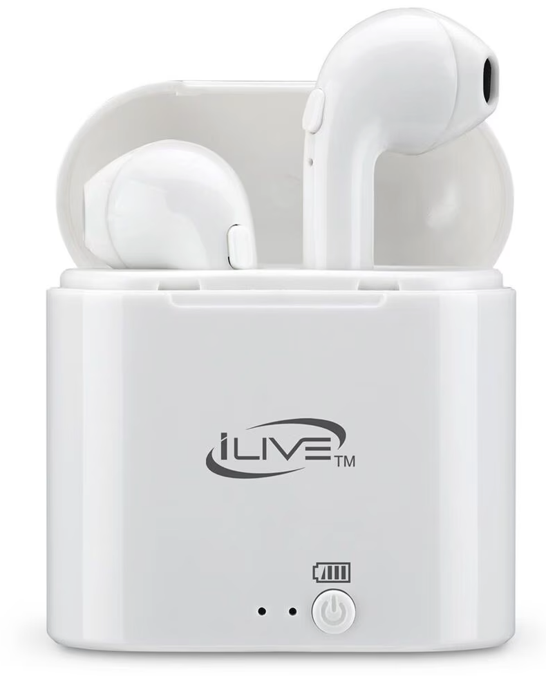 iLive True Wireless Bluetooth Earbuds in White