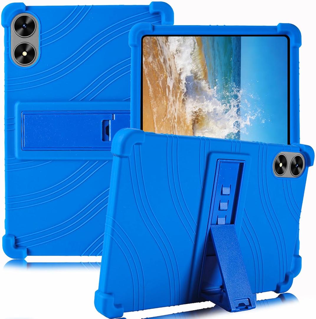 ATOOZ for SHARECLOUD P10_T Tablet Case 10.1 inch 2025,Soft Silicone Kids Case for Frameflow P10_A Tablet with PC Stand (Blue)