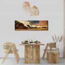 Farmhouse Barn Wall Art Vintage Country Windmill Pictures Wall Decor for Kitchen Living Room, Western Room Decor Old Barn Landscape Canvas Painting America Flag Poster Prints Artwork Decoration 14x48