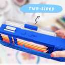 Pop Up Multifunction Pencil Case for Girls and Boys, Cute Cartoon Pen Box Organizer Stationery, Sharpener, Schedule, Whiteboard, School Supplies, Best Gifts for Kids (Blue Space)